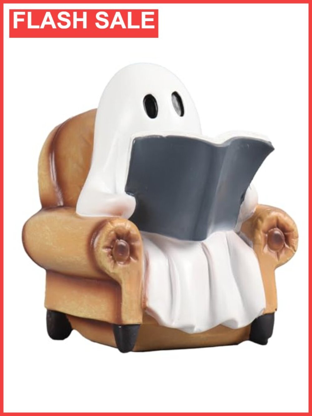 Ghost Reading Book Figurine Cute Halloween Decor Indoor Desk Bookshelf